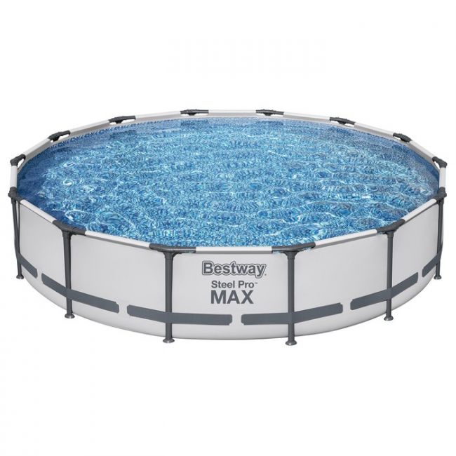 Бассейн каркасный круглый фильтр-насос Bestway Steel Pro MAX 56595 (427 х 84 см)