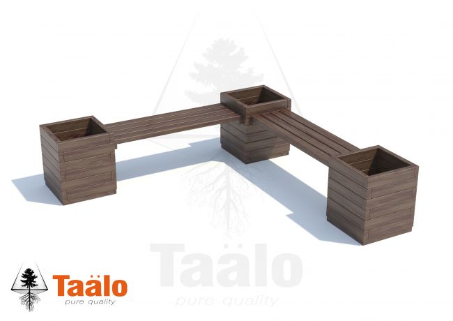 Скамейка угловая с кадками для растений Taalo R 1